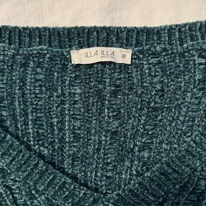 ILLA ILLA Green Cropped Crewneck Sweater Size Medium